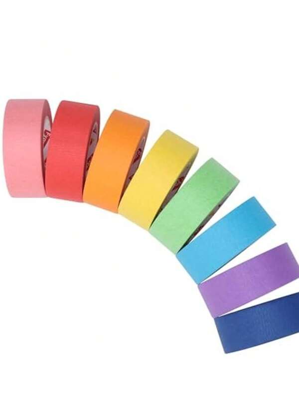 1pc-Colorful Crepe Tape 25mm X 13m Adhesive Tape For Painter, Decoration For Kids, Students, DIY, Scrapbooking,Textured Glue Art Art Hand-Teared Colorless Colored Paper Tape Diy Multifunctional Colored Textured Paper Strong Adhesive Tape