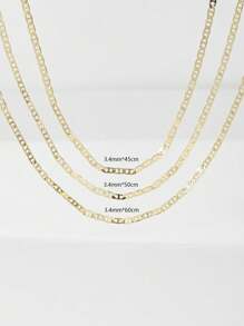 1 pieza Collar de cadena de cobre unisex simple de 45 cm a 60 cm, adecuado para usar con múltiples propósitos, combinaciones de collares con colgantes para uso diario y vacaciones