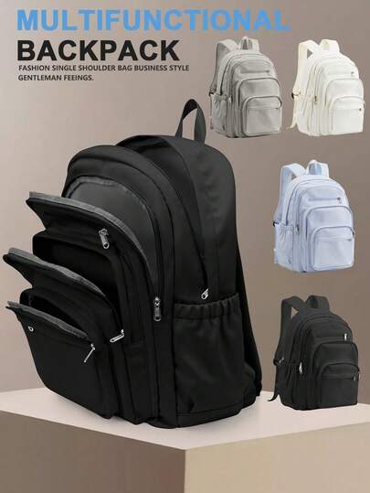 这款大号大学背包可容纳 14-15.6 英寸笔记本电脑，男女通用，轻便耐用，可装 15.6 英寸电脑，也是一款户外徒步背包，配有多个功能口袋，设有笔记本电脑隔层，适合日常工作、商务、大学等场合，防水休闲，是学生的理想之选，也是返校礼物，男女皆宜。