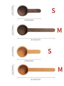 1 件/2 件咖啡量匙、咖啡用具勺、咖啡豆和粉末测量工具、家庭厨房量匙学校用品、圣诞礼物 - 咖啡棕 - 查看 3