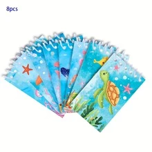 8pcs Ocean Themed Spiral Notebooks - Colorful Marine Animal Design Mini Memo Pads For Birthday Party, Ocean Events