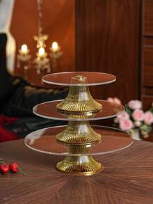 1 件大号/小号光滑蛋糕架/拼盘，用于婚礼/派对小吃、糖果、干果展示，可重复使用的光滑蛋糕架，适用于派对、庆祝活动 - 無色 - 查看 5