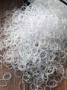 500条/2000条透明女士纯色休闲一次性发圈日常生活发圈橡皮筋一次性橡皮筋发圈小清新发圈发带配饰 - 無色 - 查看 2