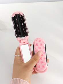 1/2pcs/Set Foldable Comb & Hair Clip Combo Set, Floral, Butterfly, Heart Printed Design, Portable Folding Comb, Hair Clips, Suitable For Students, Women, Holiday Gifts ,Hair Styling Kit ,Hair Tool Kit - Multicolor - View 14