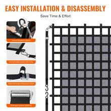 Heavy Duty Cargo Net 120" X 105" With Adjustable Buckles & S-Hooks For Secure Load Management And Transportation - Black - View 9