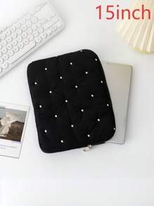 1 Stück neue bestickter Polka-Punkt Laptoptasche, Tablettasche, Innentasche und neue Notebookspeicher Innentasche. Sie zeichnet sich durch einen modischen, schlichten und frischen Stil mit einem bestickten Polka-Punkt-Design aus, was sie zu einer ausgezeichneten Wahl für Tablet-Nutzer macht. Laptoptasche für Frauen MacBook Hülle College-Essentials Schulanfang Laptophülle