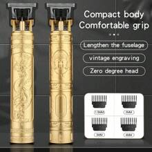 Men's Electric Hair Clipper, Wireless Personalized Hair Clipper, Hair Trimming And Styling Tool, With Four Guiding Combs And One Cleaning Brush Included,300mAh