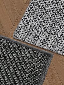 1pc Polyester Material, Simple Ins Style Dual-Color Woven Texture Doormat, Modern Fashion Woven Pattern, Easy To Clean, Wear-Resistant, Dust-Proof, Suitable For Entryway Function Mat Door Mat Kitchen Mat&Rug Home Decor Entryway Decor Bathroom Kitchen Decor Kitchen Rug