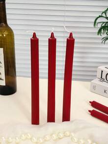 4 (2cm * 25cm) Long Red Candles, Including Scented Candles, Can Burn For 8 Hours With Soy Wax. Suitable For Wedding And Christmas Decoration, Halloween Home Decoration, Indoor Room Decoration, As Holiday Gifts For Best Friends, Graduation Parties, Birthday Party Decoration, Mother's Day Gifts.