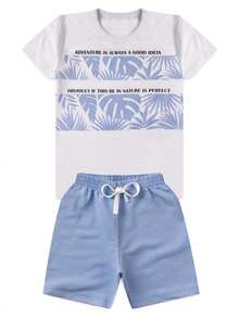 Boys' Adventure Bermuda T-Shirt Set - trắng - Xem 1
