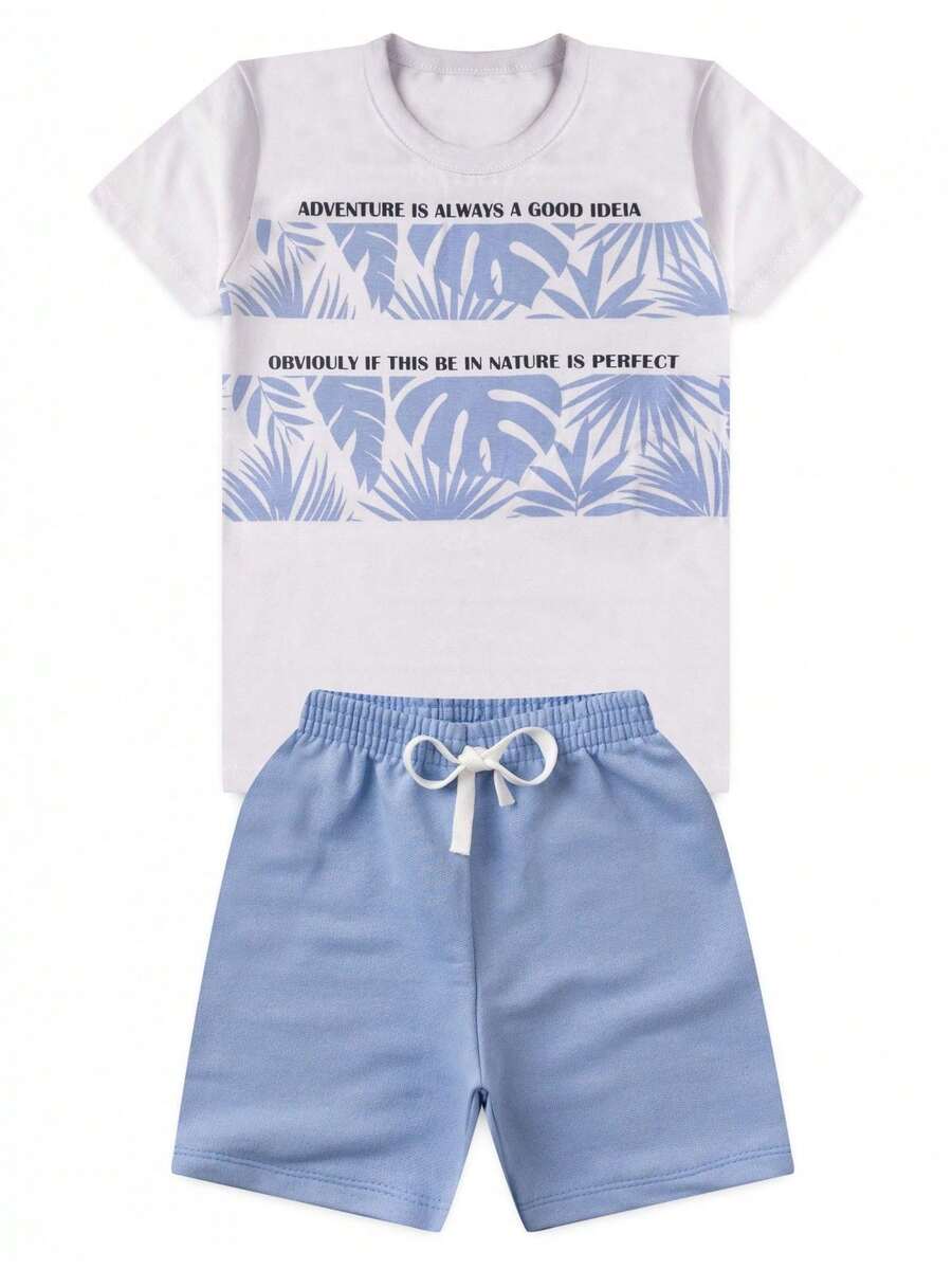 Boys' Adventure Bermuda T-Shirt Set - trắng - Xem 1