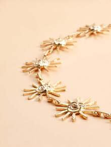 Cuiwrgrs 1 件金色太阳形状身体链腰带，多功能服饰配饰