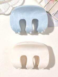 2 件夏季波西米亚风格发夹，大理石渐变树脂 M 形发夹，适合女士和女孩，可爱的海滩风格发饰，适合度假和音乐节 - 彩色 - 查看 3