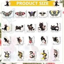 Ceenna 100 Pcs Black Enamel Pins Bulk Gothic Cat Butterfly Snake Crow Lapel Brooch Backpack Pins Vintage Cute Funny Emo Gift For Clothes Bags Jackets Women Men - 如圖 - 查看 2