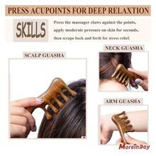 Loc Comb For Sisterlocks, 2 Pack Wooden Scalp Massager ForMassage, Scalp Comb GuaTool - Green Sandalwood - Nhiều màu - Xem 4