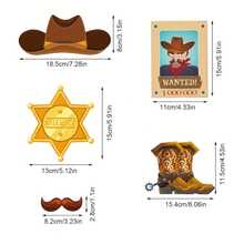 25Pcs Western Birthday Party Photo Booth, West Cowboy Photo Booth Props Kit, Cowgirl Cowboy Photo Booth Props, Wild West Texas Horse Western Party Decorations