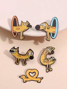 1 件/4 件卡通猫狗黄色胸针，适用于服装、包、帽子、女士休闲装、连衣裙配饰、衣服包饰背包别针、学校办公室配饰、衬衫夹克珠宝、万圣节衣服别针、有趣可爱的教师礼物、万圣节配饰、教师节服装配饰、包饰、圣诞节 - 黃色 - 查看 17