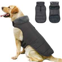 Metglad 中大型犬冬季外套，带羊毛衬里的保暖背心 - 宠物服装，寒冷天气狗狗雪地夹克，防风冬季大衣