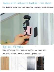 Sunnylife 磁性安装适配器框架适用于 DJI Osmo Pocket 3，磁性底座可调角度多功能桌面支架配件适用于 DJI Osmo Pocket 3 - 黑色 - 查看 8