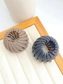 2/3 件极简发饰：甜甜圈发髻制作器、发爪夹、纯色简易马尾辫夹、女士松垮发夹、马尾辫夹、发圈、发绳、发球