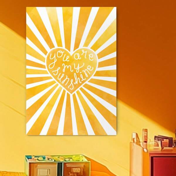 1pc 2D "You Are My Sunshine" Canvas Wall Arts Print High Quality Canvas Painting Contemporary Popular Decorative Styles Colorful And Bright Canvas Paintings Posters Decorative Painting, Display Painting