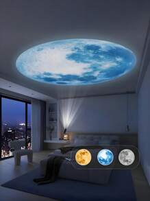 360 Grad drehbare LED Projektionslampe mit 3 austauschbaren Planetenbildern - perfektes Geschenk für Raumdekoration, Fotohintergrund, Wand- oder Deckendekorationen