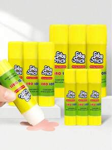 Barra de pegamento sólido súper resistente, pegamento sólido de PVA con dibujos animados, suministros de oficina, barra de pegamento sólido blanco para manualidades DIY de estudiantes, papelería de estudiantes, de secado rápido, alta viscosidad, para adherir papel ligero, sobres, documentos, tarjetas hechas a mano, exámenes, notas, scrapbooking, suministros escolares y de oficina, adecuado para papel y manualidades, esencial para uso de oficina, útiles escolares (color aleatorio)