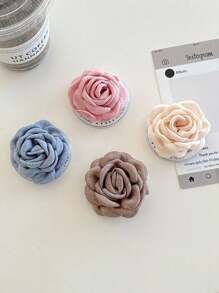 1pc Solid Color Floral Phone Air Bag Holder, Korean Ins Style Magnetic Desktop Phone Stand For Watching Videos, Portable & Stable Compatible With IPhone, Android Phone, Gift For Birthday, Family, Friends Push-Pull Phone Grip Phone Holder Phone Accessories