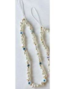 1 件 Evil Eye 仿珍珠手机壳配件、手机挂绳、无线耳机、相机带吊坠 - 彩色 - 查看 5