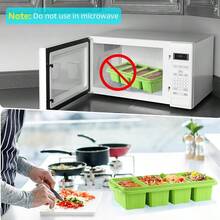 Silicone Freezer Tray With Lid - Silicone Freezer Food Molds- Large Ice Cube Tray,Silicone Freezer Container,Freeze & Store Soup, Sauce, Broth,Leftovers - Makes 4 Perfect 1 Cup