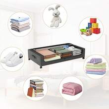 Organizador de Almacenamiento para Cama, 2pcs Contenedores de Almacenamiento Debajo de La Cama con Ruedas, Zapatera Bajo Cama para Ropa, Mantas, Juguetes, Zapatos y Libros - Negro1 - Ver 9
