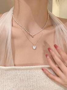 1 Pc Sweet And Minimalistic Double Layer Butterfly Necklace