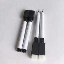 1 Set 25pcs Water-Based Erasable Markers With Rubber Cap, Non-Fading Markers, Teaching Demonstration Dry Erase Pens, Easy-Use Student Fine Tip Drawing Pens, For Whiteboard, Classroom, Office And Home, Black - Black - View 5