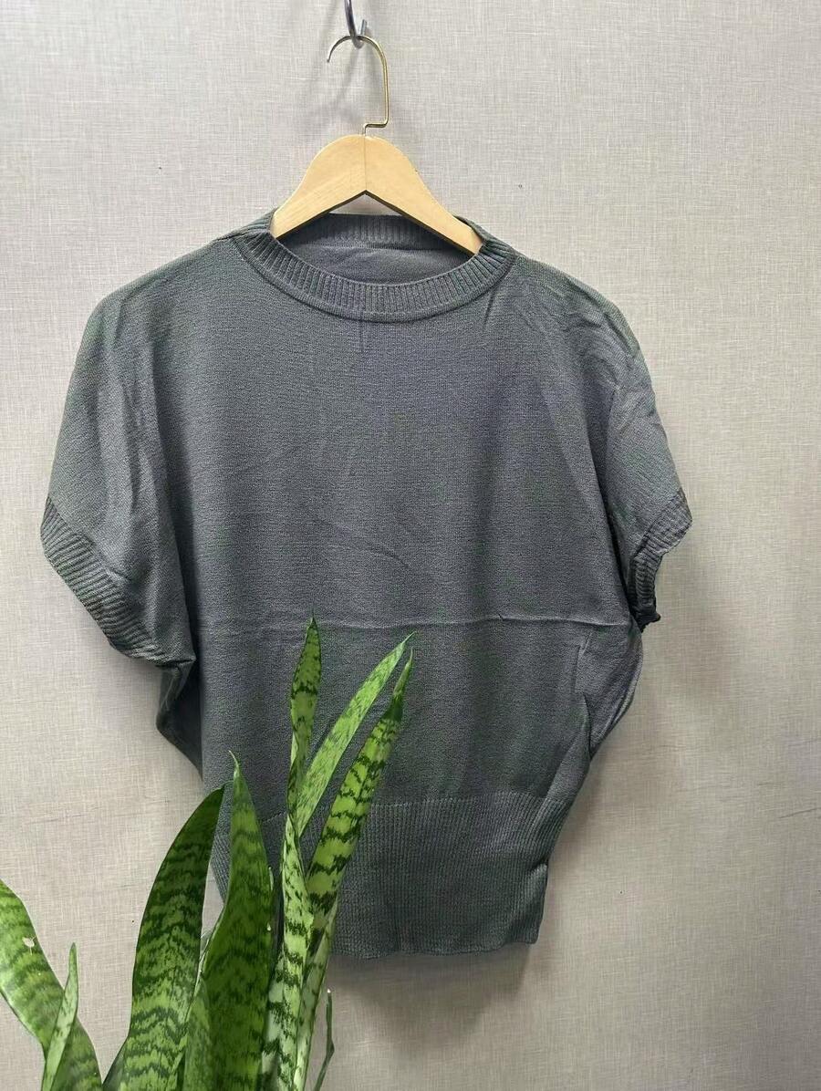 European And American Style Bat Sleeve Blouse Summer Fashion - Dark Grey - View 1