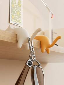 1pc/2pcs/3pcs/5pcs黑白黄粉猫背包挂钩书桌桌边挂钩无痕不挂袋小学生多功能背包打孔 - 彩色 - 查看 6