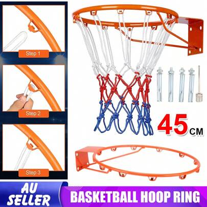 Centra Basketball Hoop Ring Goal Net Wall Mounted Rim Dunk Shooting Pro Size Pro Size 45CM Basketball Hoop Ring Goal Net Wall Mounted Rim Shooting Dunk