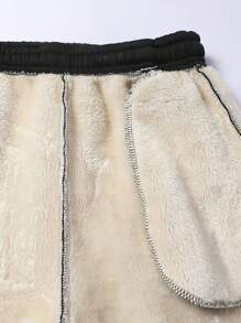 Platform Strict Selection - Men's Winter Casual Sport Running Pants, Adjustable Waist Drawstring Solid Color Long Pants, Suitable For Gym Workouts, Running, Training, Etc. - Black - View 5