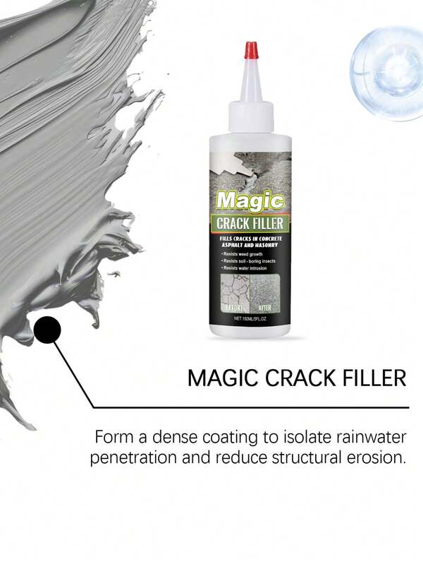 Selante para preenchimento de rachaduras, selante para reparo de rachaduras em pisos, anti-rachaduras elástico, resistente ao calor e ao frio, material de vedação de rachaduras à prova d'água