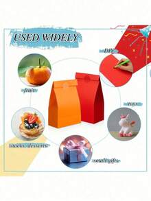 24/12/1入 8英吋馬卡龍色牛皮紙派對禮品袋，馬卡龍色紙質禮品袋，彩色牛皮紙糖果袋，派對伴手禮袋，彩虹糖果袋，彩色糖果袋，附手柄小禮品袋，附手柄牛皮紙袋，馬卡龍色禮品袋 - 彩色 - 查看 6