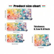 YUFZX 1 件装可爱花朵鼠标垫彩色花卉艺术鼠标垫大号桌垫带缝边防滑橡胶底座办公桌配件键盘垫适用于家庭办公室装饰桌垫 35.4x15.7 英寸可作为圣诞节、万圣节礼物送给女性朋友男性朋友