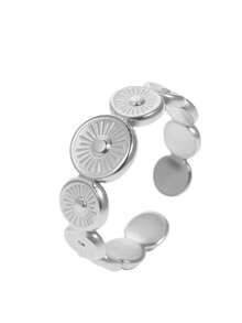 1pc Vintage Stainless Steel Open Ring, Suitable For Women's Daily, Party, And Holiday Wear