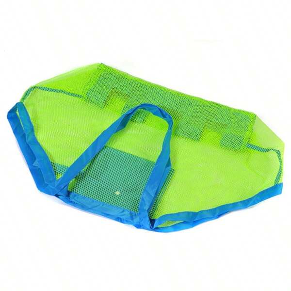 1 pieza Bolsa de almacenamiento para viaje y playa, de mano, plegable con malla transparente, bolsa de playa, bolsa de almacenamiento de juguetes