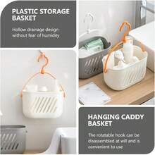 Cesta Colgante Baño con Ducha Organizador de Ducha Carrito de Ducha Colgante Saque de Esquina Páginas Vegetal - Blanco - Ver 10