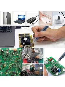 kumlioon 1 Set Soldador Eléctrico Portátil de 5V USB, Herramienta de Calentamiento Profesional con Luz Indicadora en el Mango, Adecuado para Reparación, Soldadura, Desoldadura y Otros Trabajos de Soldadura de Precisión DIY - Multicolor - Ver 4