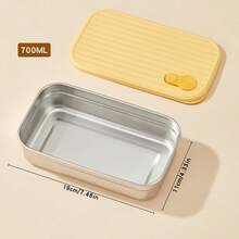 1pc 600/700ml Multifunctional 304 Stainless Steel Bento Lunch Box, Portable Leak Proof Lunch Containers With Lid, Fruit Salad Food Storage Container, Refrigeration & Dishwasher Allowable, Fresh-Keeping Box, Suitable For Student And Adult Use In Home, School, Dorm, Office, Outdoor Camping, Picnic, Travel, Back To School - Multicolor - View 15