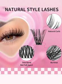 600pcs Eyelash Extension Mixed Set,10-18mm Mixed Length D Curl, Waterproof Mink Lashes, Densely Curled Lashes For DIY Eyelash Extension, Suitable For Daily Makeup Or Outings - 黑色 - 查看 5