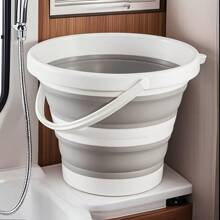 1pc Foldable Bucket Portable Outdoor Travel Home Use Small Bucket Fishing Bucket Plastic Foot Washing Foot Soaking Washing Car Car With Dormitory Carry Bucket Round Bucket Practical And Beautiful Does Not Take Up Space Multifunctional Folding Bucket