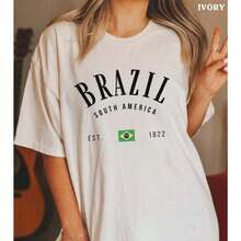 Brazil Shirt Brasil Crewneck Brazilian Clothing Latina Tshirt Tee South America Gift Flag Sweatshirt Womens Apparel Vintage Sweater Merch2025 - trắng - Xem 1