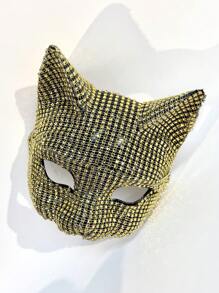 1pc Crystal-Studded Masquerade Mask For Women, Cosplay Prop, Sexy Accessory For Party & Ball Back To School