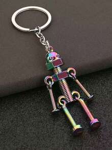 1 件锌合金人体骨骼形状创意休闲时尚钥匙扣万圣节背包装饰钥匙扣适用于包包汽车配件女士 - 柔和淡色 - 查看 1